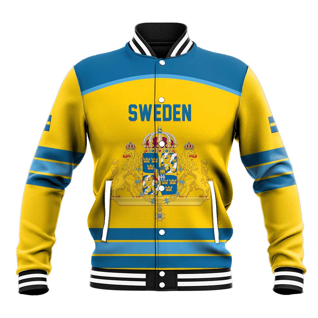 Sweden Ice Hockey Custom Baseball Jacket Swedish Coat of Arms Design