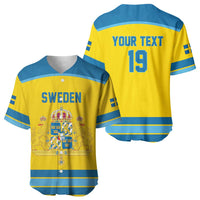 Sweden Ice Hockey Custom Baseball Jersey Swedish Coat of Arms Design