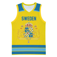 Sweden Ice Hockey Custom Basketball Jersey Swedish Coat of Arms Design
