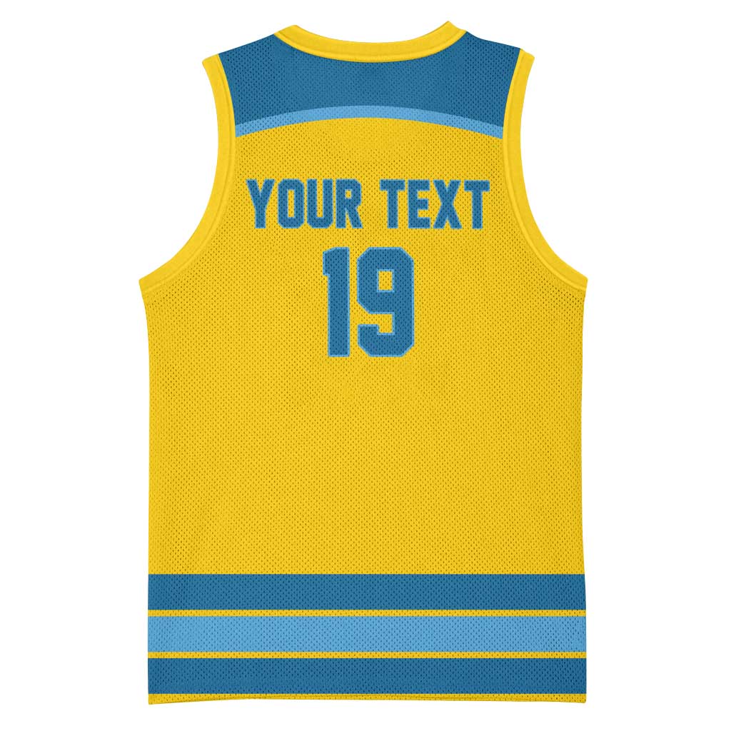 Sweden Ice Hockey Custom Basketball Jersey Swedish Coat of Arms Design
