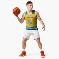 Sweden Ice Hockey Custom Basketball Jersey Swedish Coat of Arms Design
