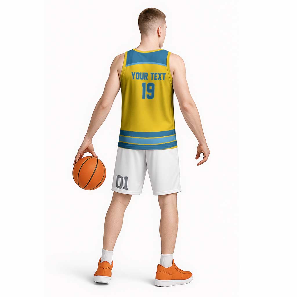 Sweden Ice Hockey Custom Basketball Jersey Swedish Coat of Arms Design