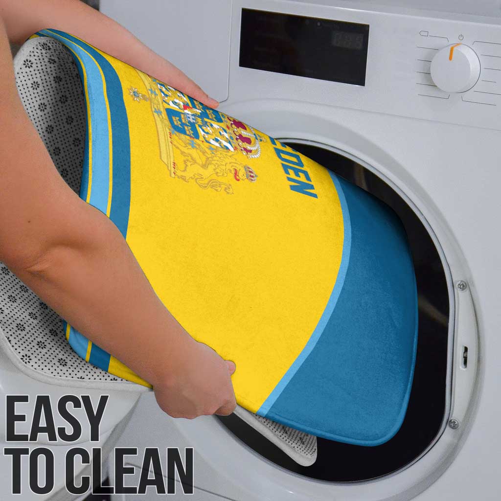 Sweden Ice Hockey Bathroom Set Swedish Coat of Arms Design