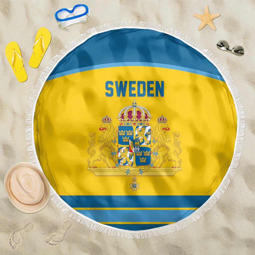 Sweden Ice Hockey Beach Blanket Swedish Coat of Arms Design