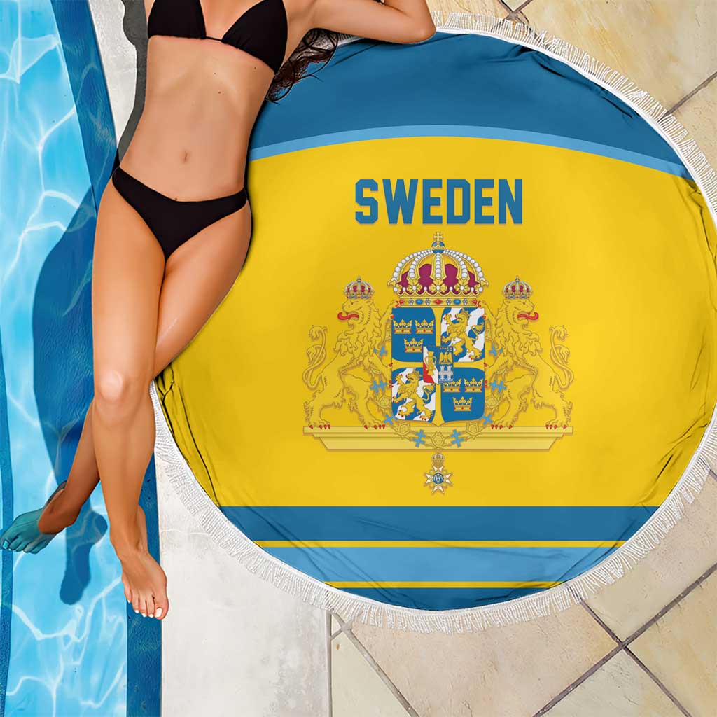 Sweden Ice Hockey Beach Blanket Swedish Coat of Arms Design