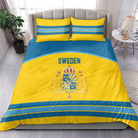 Sweden Ice Hockey Bedding Set Swedish Coat of Arms Design