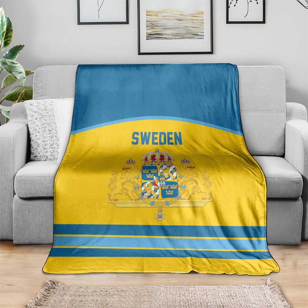 Sweden Ice Hockey Blanket Swedish Coat of Arms Design