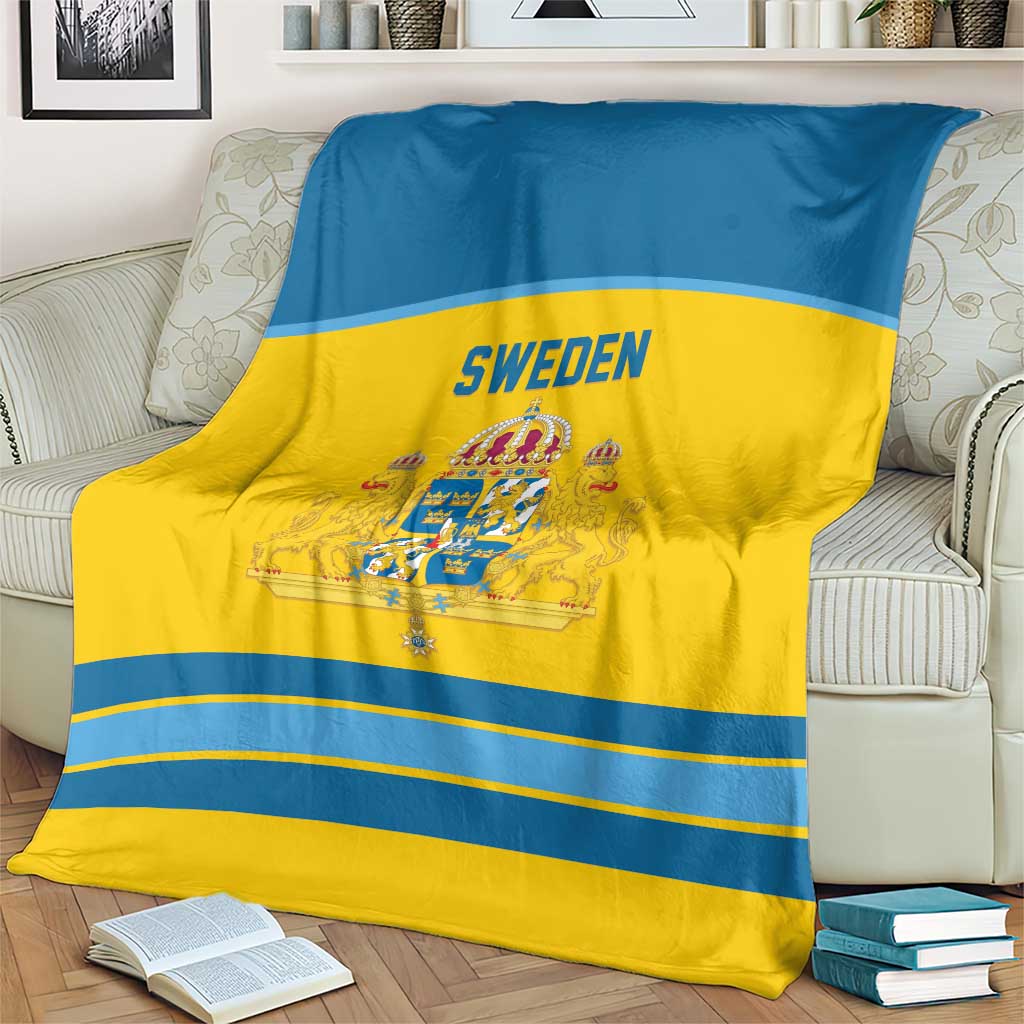 Sweden Ice Hockey Blanket Swedish Coat of Arms Design