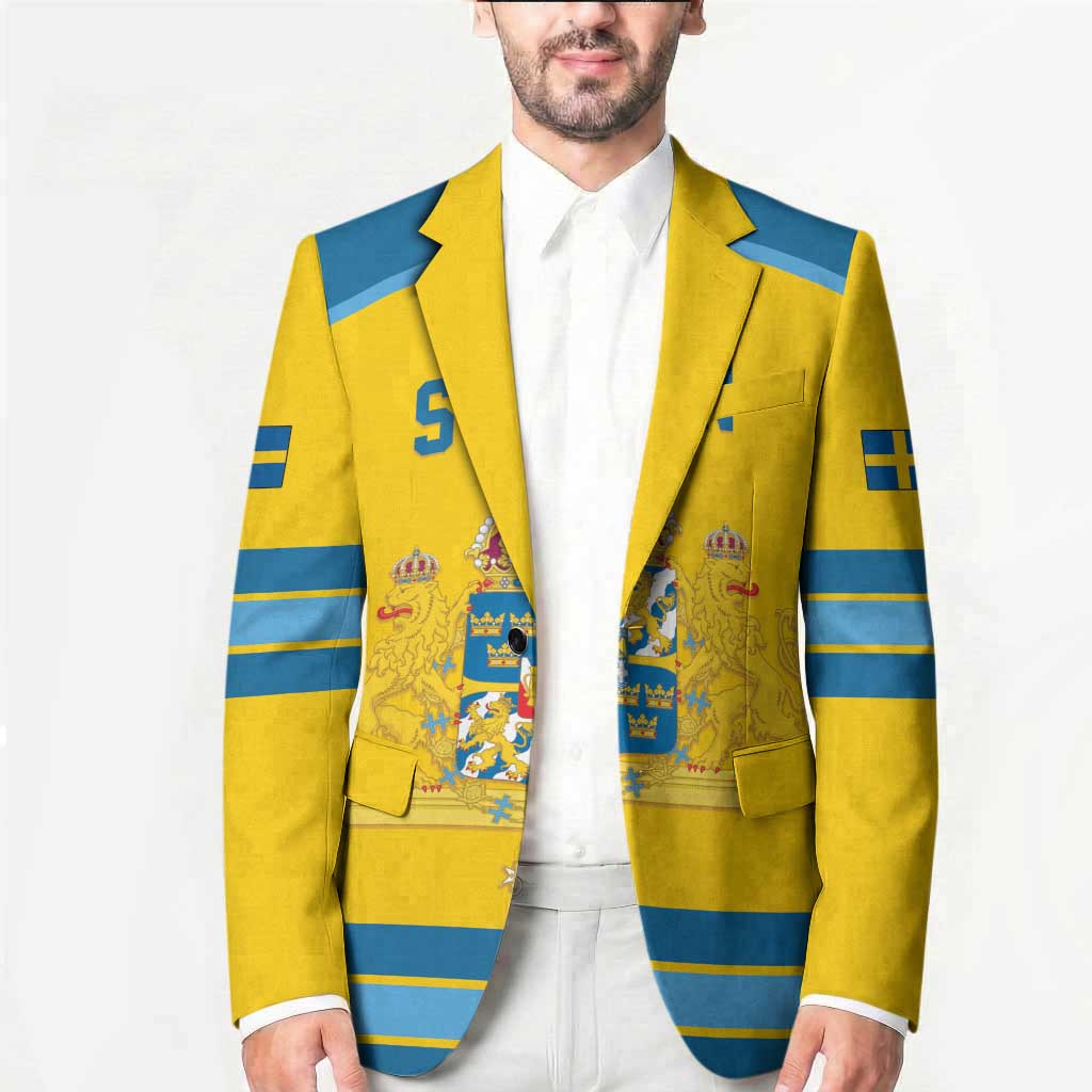 Sweden Ice Hockey Custom Blazer Swedish Coat of Arms Design