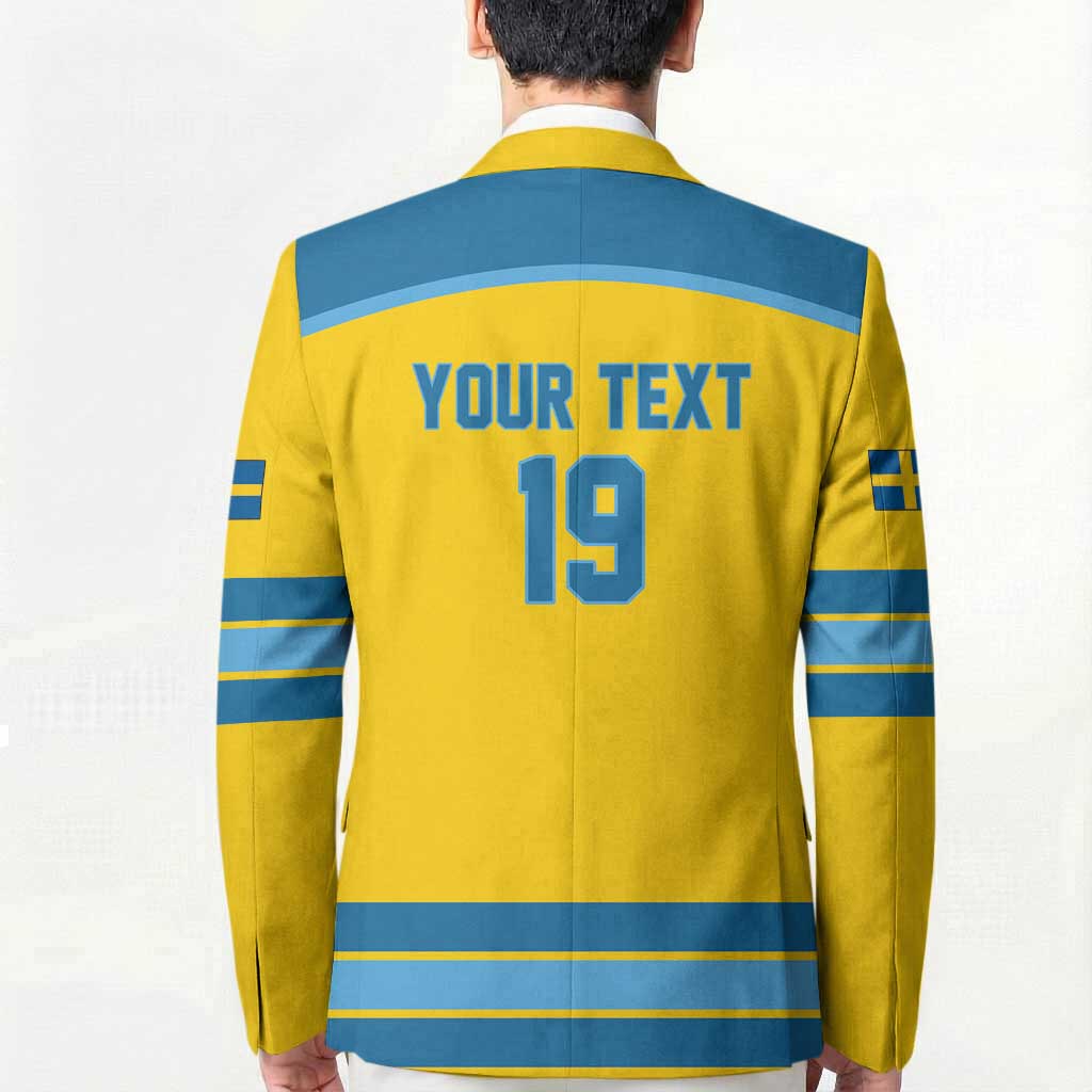 Sweden Ice Hockey Custom Blazer Swedish Coat of Arms Design