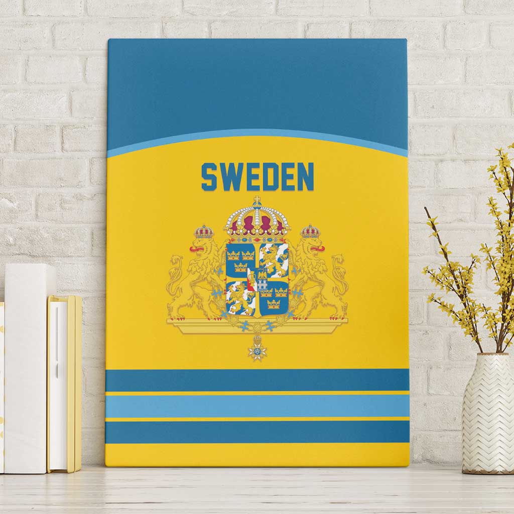 Sweden Ice Hockey Canvas Wall Art Swedish Coat of Arms Design