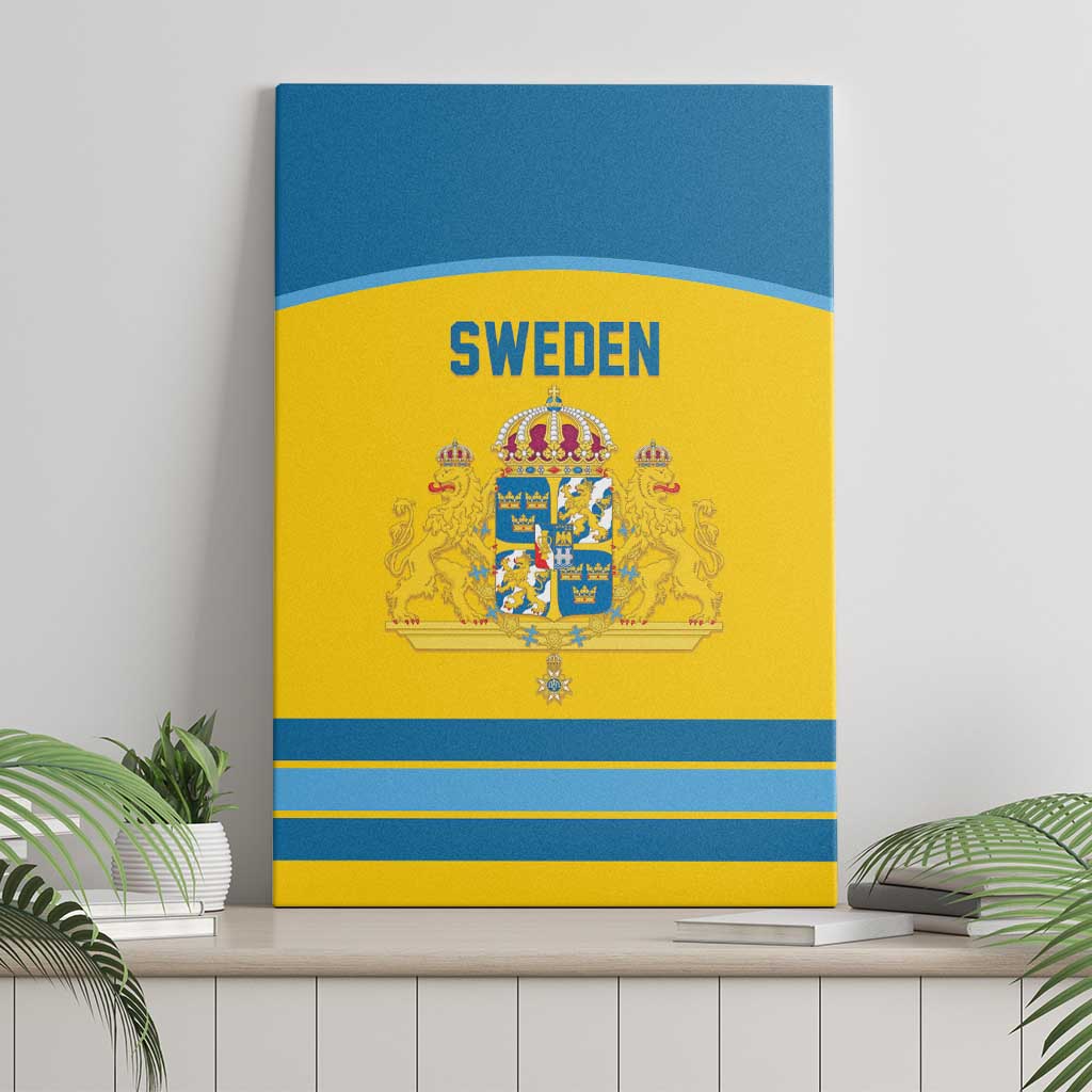 Sweden Ice Hockey Canvas Wall Art Swedish Coat of Arms Design