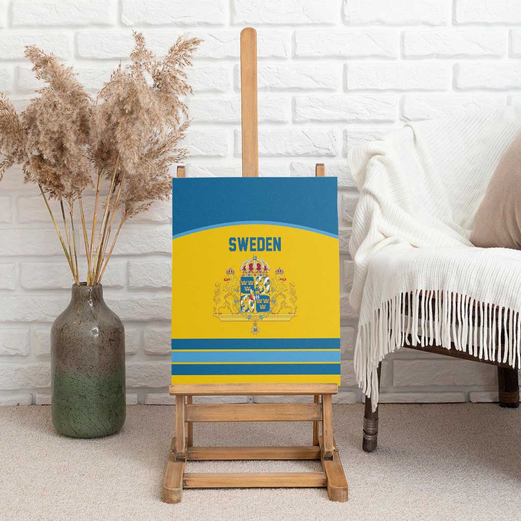 Sweden Ice Hockey Canvas Wall Art Swedish Coat of Arms Design