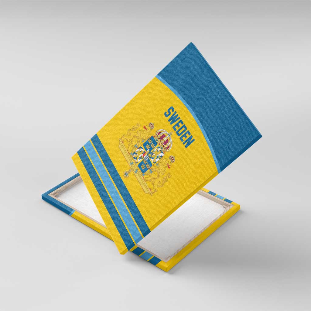 Sweden Ice Hockey Canvas Wall Art Swedish Coat of Arms Design