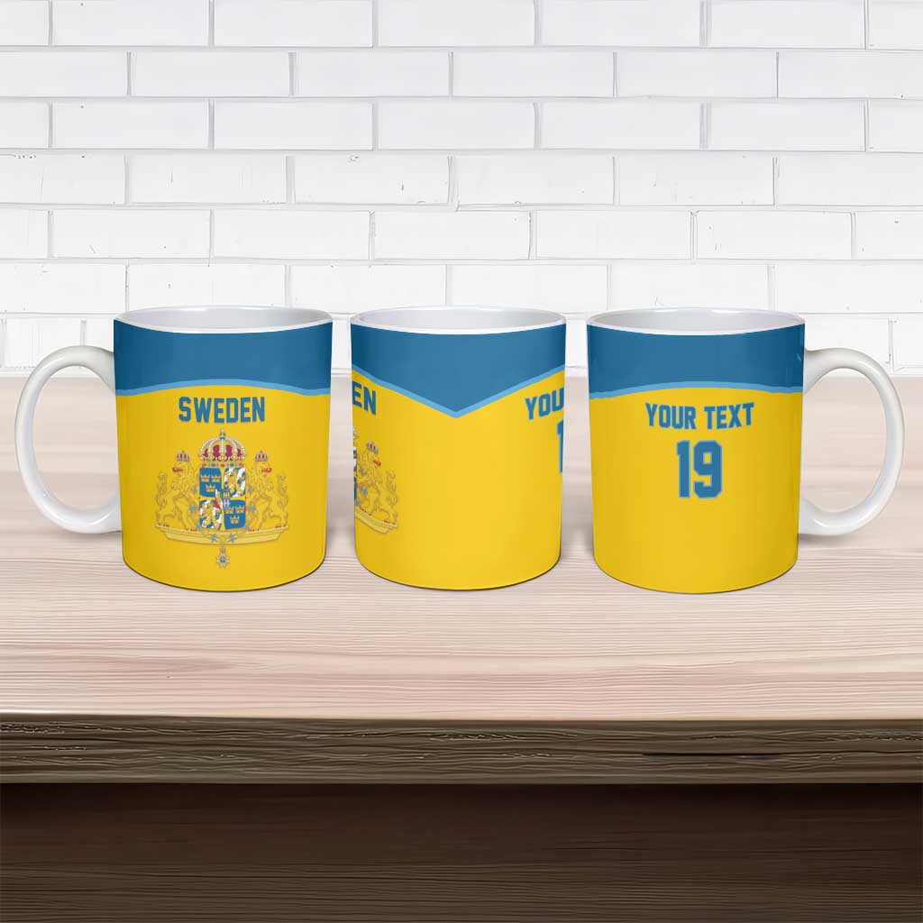 Sweden Ice Hockey Custom Ceramic Mug Swedish Coat of Arms Design