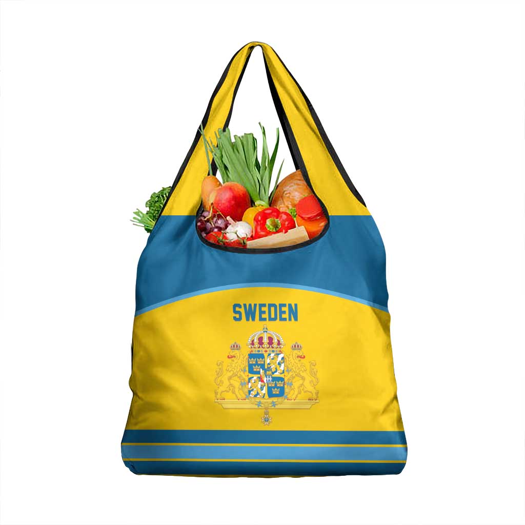 Sweden Ice Hockey Grocery Bag Swedish Coat of Arms Design