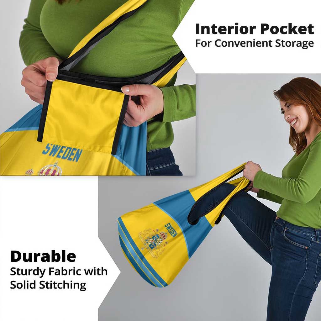 Sweden Ice Hockey Grocery Bag Swedish Coat of Arms Design