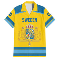 Sweden Ice Hockey Custom Hawaiian Shirt Swedish Coat of Arms Design