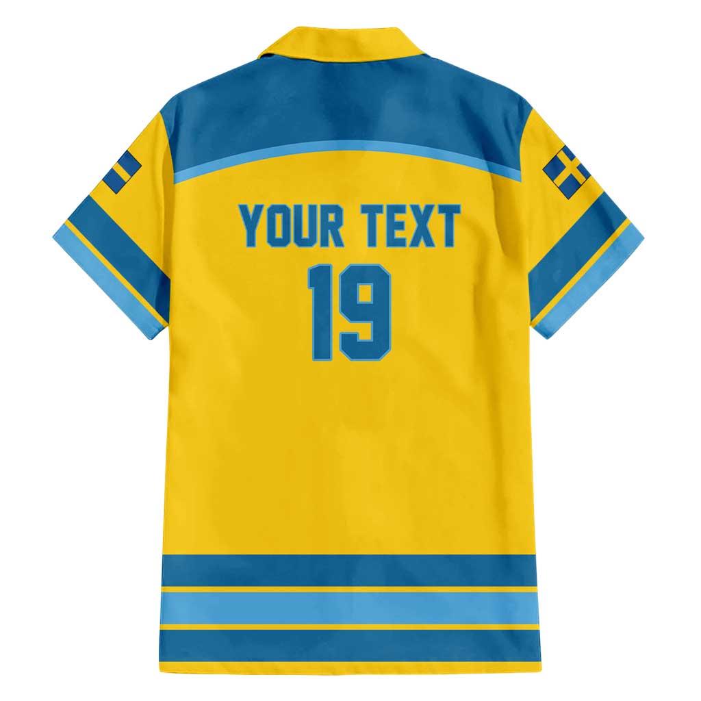Sweden Ice Hockey Custom Hawaiian Shirt Swedish Coat of Arms Design