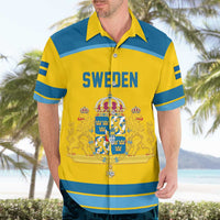 Sweden Ice Hockey Custom Hawaiian Shirt Swedish Coat of Arms Design