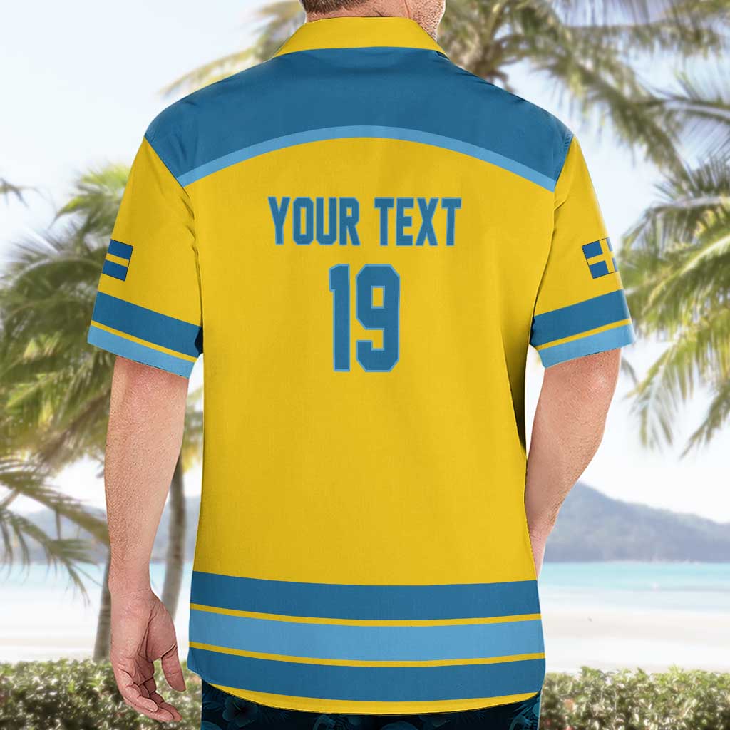Sweden Ice Hockey Custom Hawaiian Shirt Swedish Coat of Arms Design