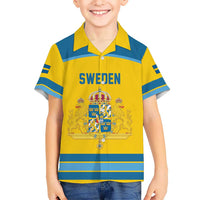 Sweden Ice Hockey Custom Hawaiian Shirt Swedish Coat of Arms Design