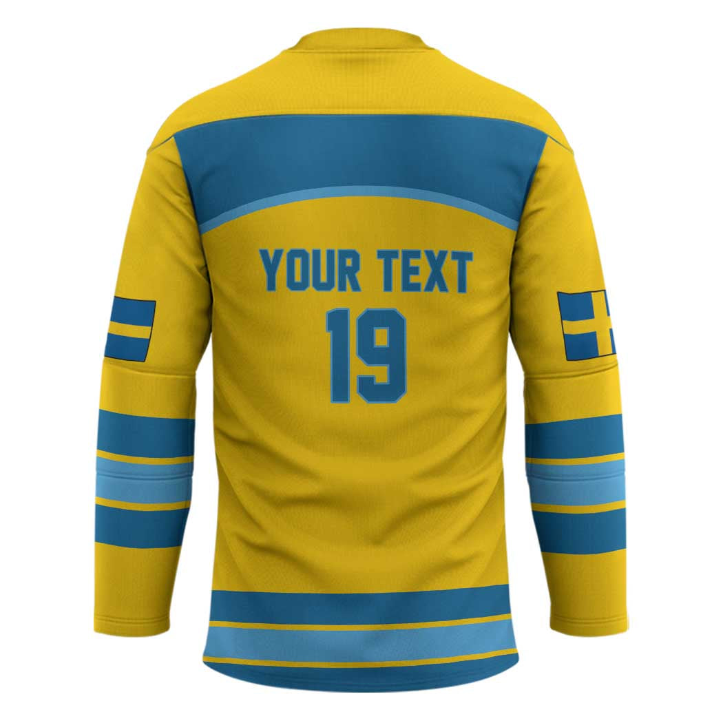 Sweden Ice Hockey Custom Hockey Jersey Swedish Coat of Arms Design