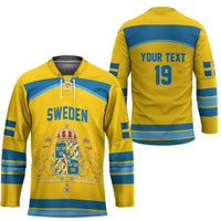 Sweden Ice Hockey Custom Hockey Jersey Swedish Coat of Arms Design