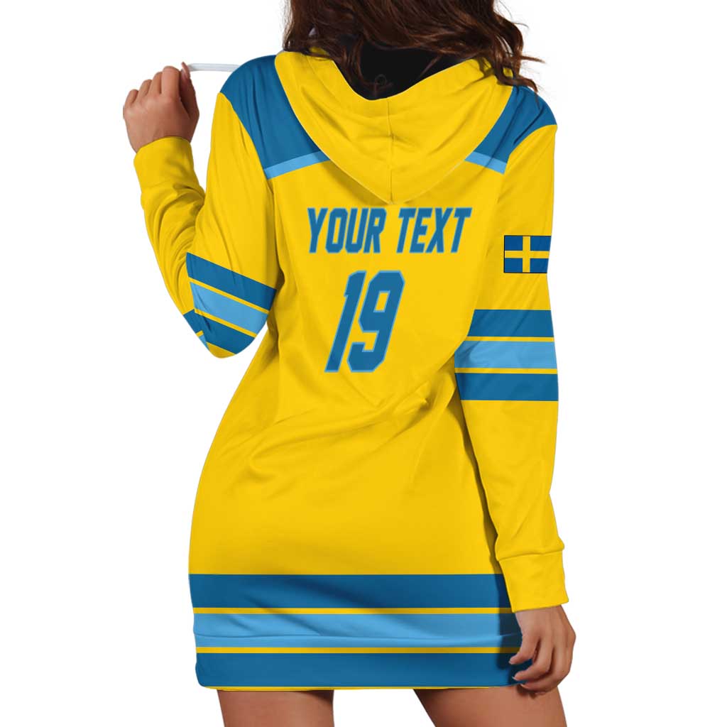 Sweden Ice Hockey Custom Hoodie Dress Swedish Coat of Arms Design