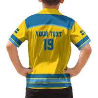 Sweden Ice Hockey Custom Kid Hawaiian Shirt Swedish Coat of Arms Design