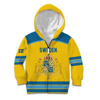 Sweden Ice Hockey Custom Kid Hoodie Swedish Coat of Arms Design
