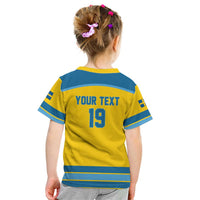 Sweden Ice Hockey Custom Kid T Shirt Swedish Coat of Arms Design