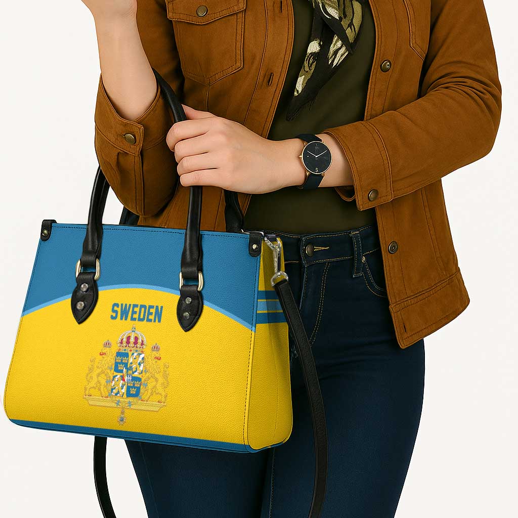 Sweden Ice Hockey Leather Bag Swedish Coat of Arms Design