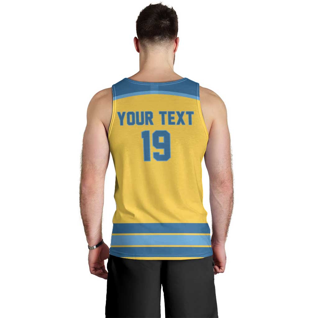 Sweden Ice Hockey Custom Men Tank Top Swedish Coat of Arms Design