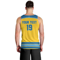 Sweden Ice Hockey Custom Men Tank Top Swedish Coat of Arms Design