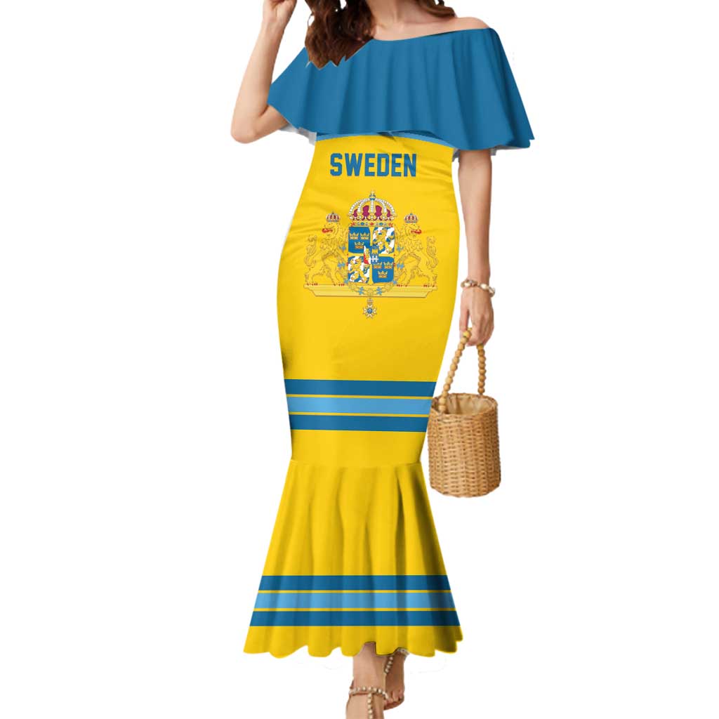 Sweden Ice Hockey Custom Mermaid Dress Swedish Coat of Arms Design