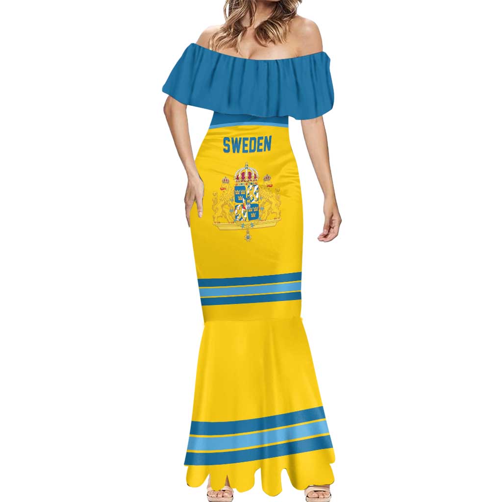 Sweden Ice Hockey Custom Mermaid Dress Swedish Coat of Arms Design