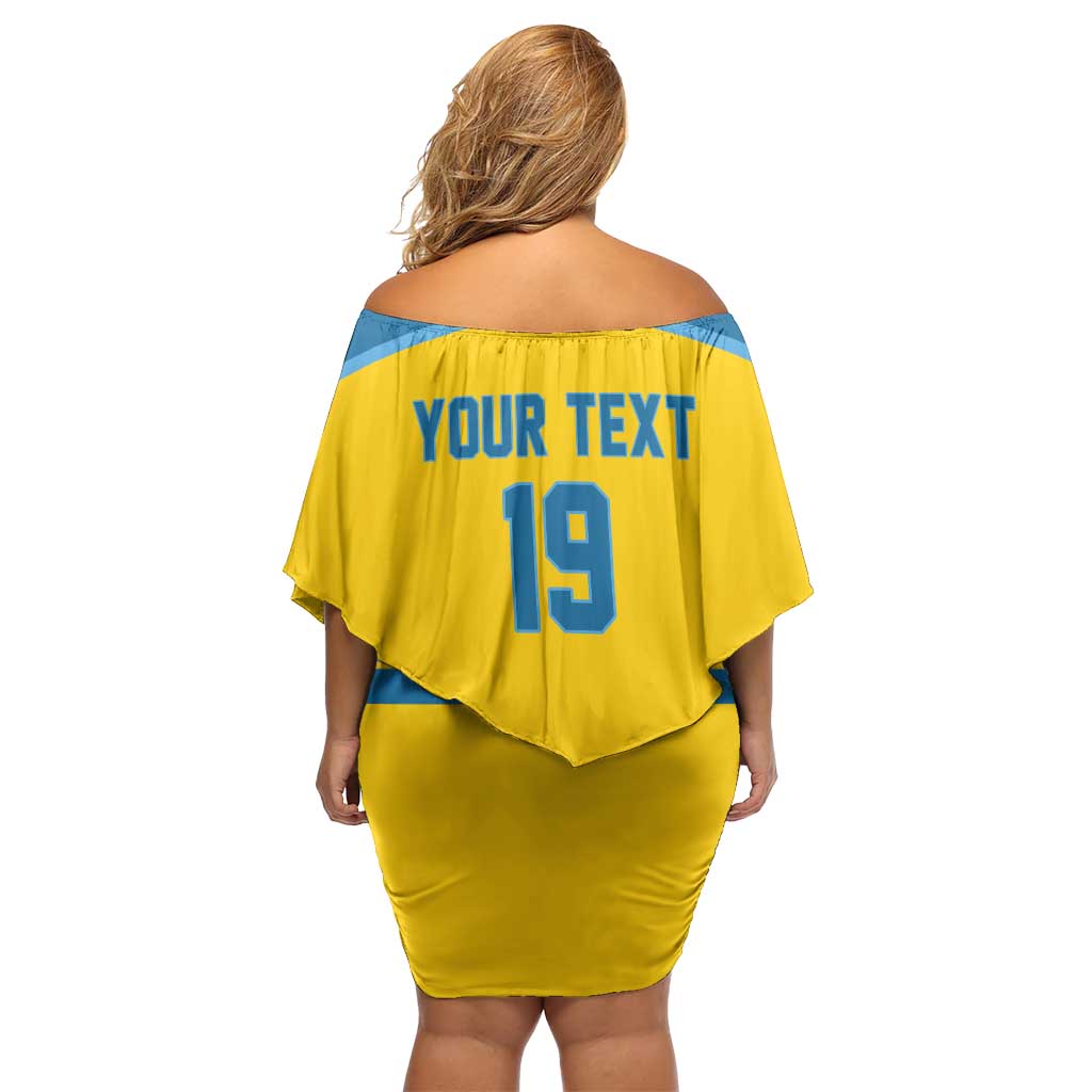 Sweden Ice Hockey Custom Off Shoulder Short Dress Swedish Coat of Arms Design