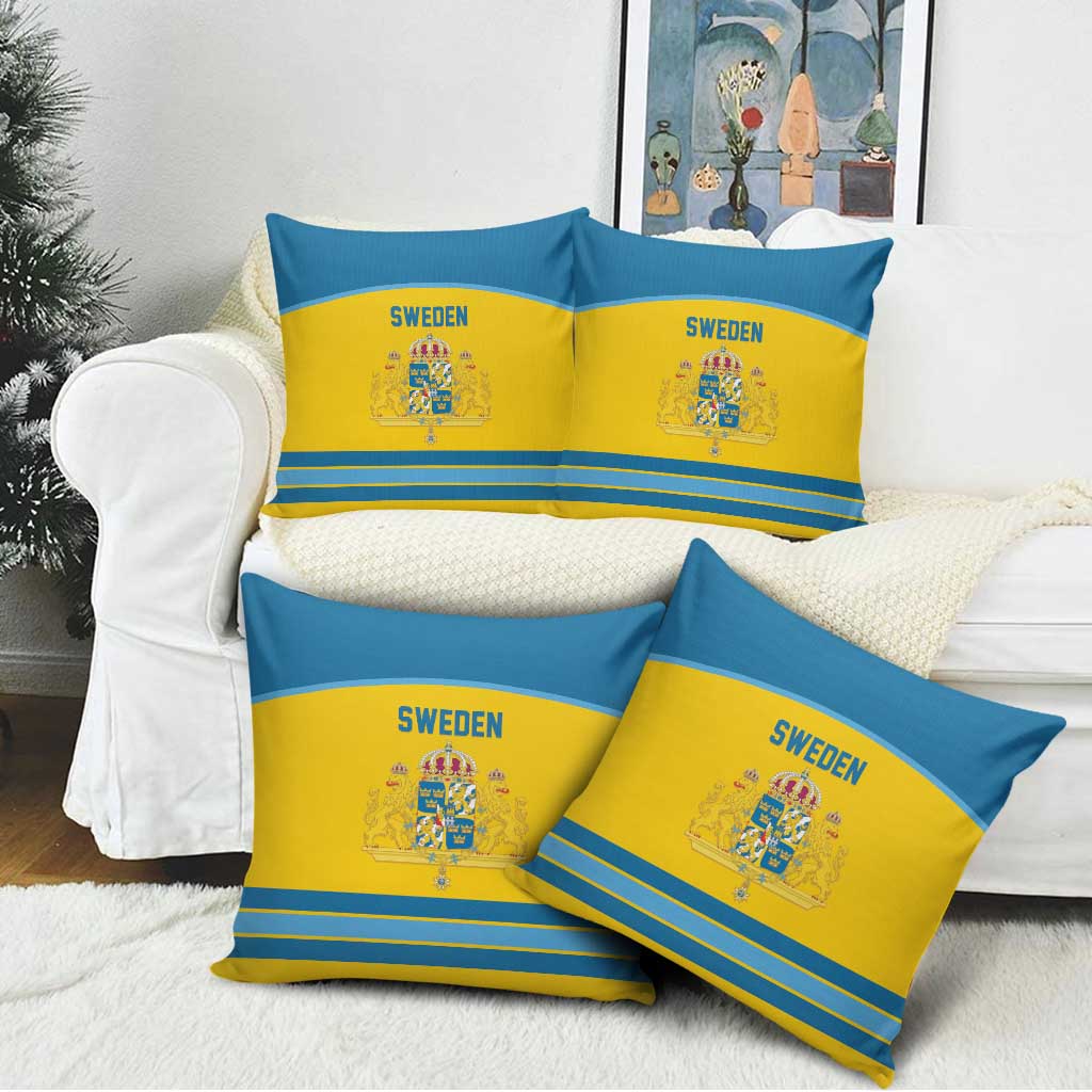 Sweden Ice Hockey Pillow Cover Swedish Coat of Arms Design