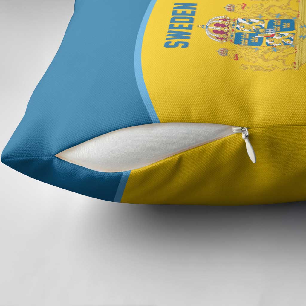 Sweden Ice Hockey Pillow Cover Swedish Coat of Arms Design