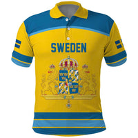 Sweden Ice Hockey Custom Polo Shirt Swedish Coat of Arms Design
