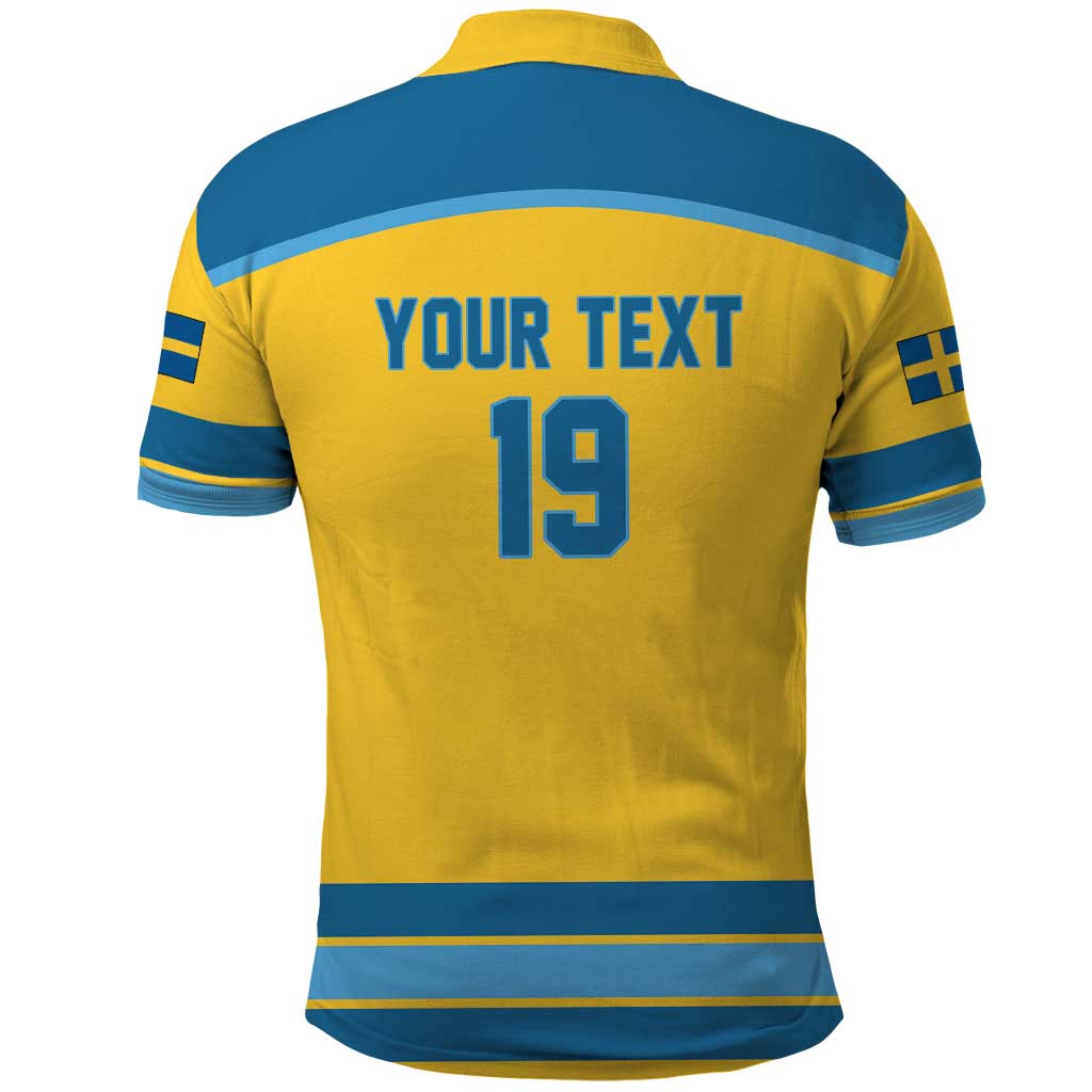Sweden Ice Hockey Custom Polo Shirt Swedish Coat of Arms Design