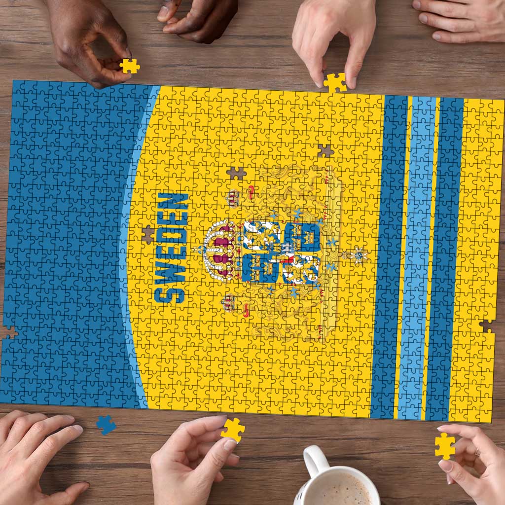 Sweden Ice Hockey Puzzle Swedish Coat of Arms Design