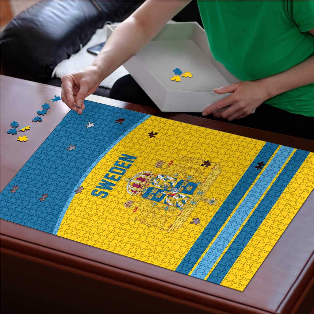Sweden Ice Hockey Puzzle Swedish Coat of Arms Design