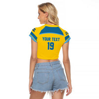 Sweden Ice Hockey Custom Raglan Cropped T Shirt Swedish Coat of Arms Design