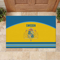 Sweden Ice Hockey Rubber Doormat Swedish Coat of Arms Design
