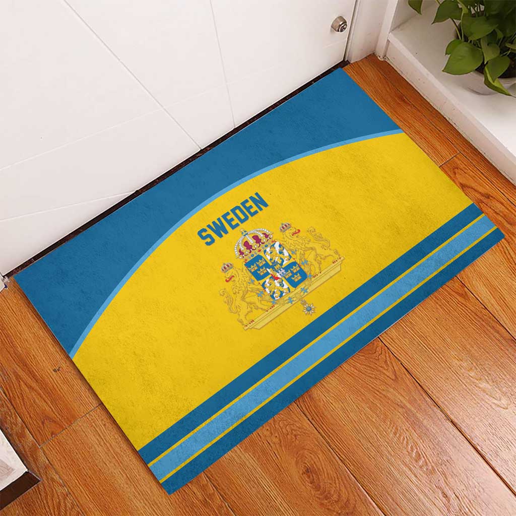 Sweden Ice Hockey Rubber Doormat Swedish Coat of Arms Design