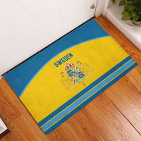 Sweden Ice Hockey Rubber Doormat Swedish Coat of Arms Design