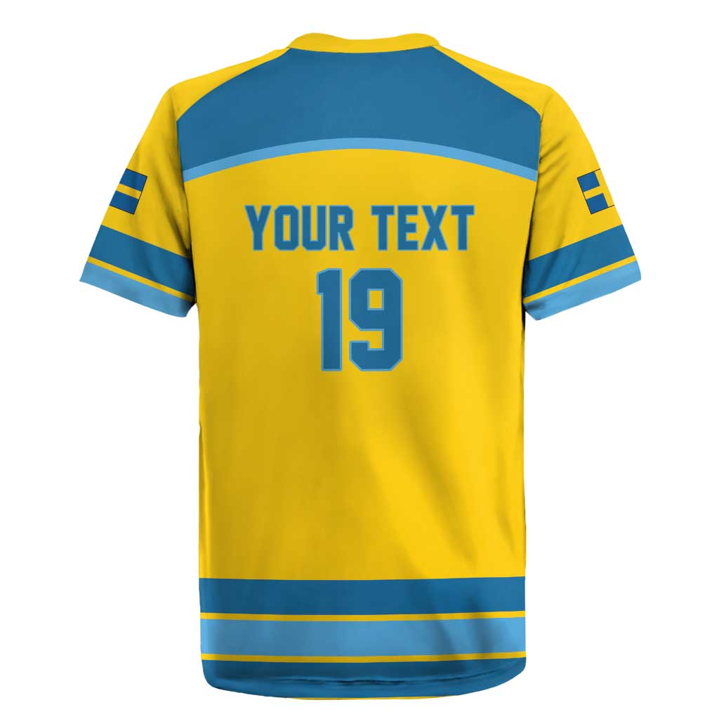 Sweden Ice Hockey Custom Rugby Jersey Swedish Coat of Arms Design