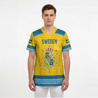 Sweden Ice Hockey Custom Scrub Top Swedish Coat of Arms Design